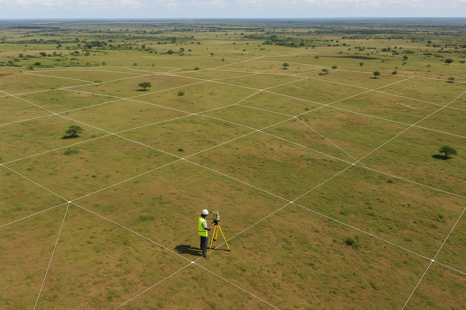 Drone photo of an orthomosaic map over farmland